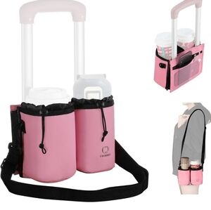 CROSSKY Luggage Cup Holder Pink Travel Bag - 7.9"L x 3.9"W